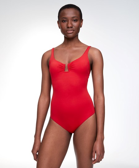 Oysho U-notch Neckline Halter Swimsuit Czerwone | 951362HQA