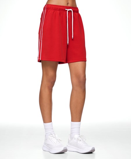 Oysho W Paski Soft Touch Modal Bermuda Shorts Czerwone | 359047KTY