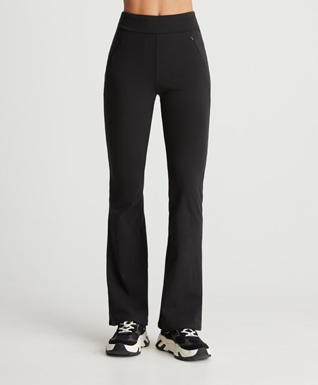Oysho Warm Flare Trousers Czarne | 951823UFM