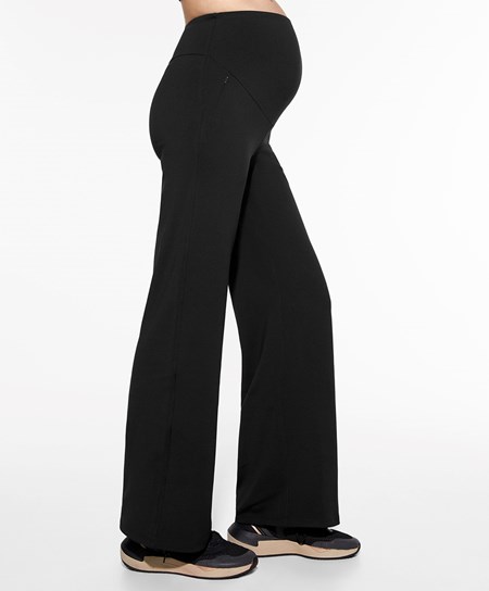 Oysho Warm Maternity Prosty-leg Trousers Czarne | 572183TSC