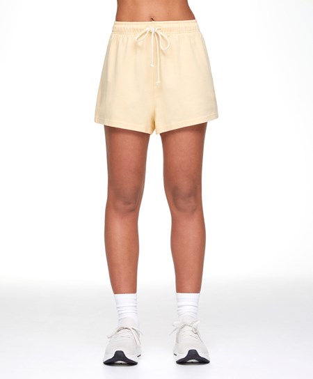 Oysho Washed 100% Bawełniane Shorts Żółte | 840612GEW