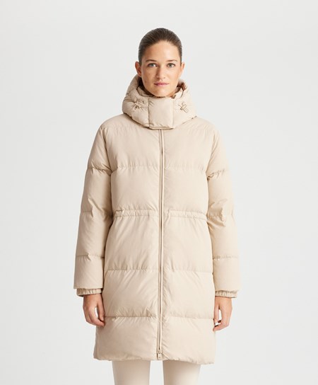 Oysho Watowany Down Jacket Beżowe | 109874CNI