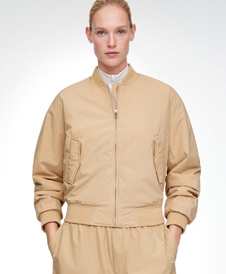 Oysho Wody-repellent Bomber Jacket Camel | 721048HRV