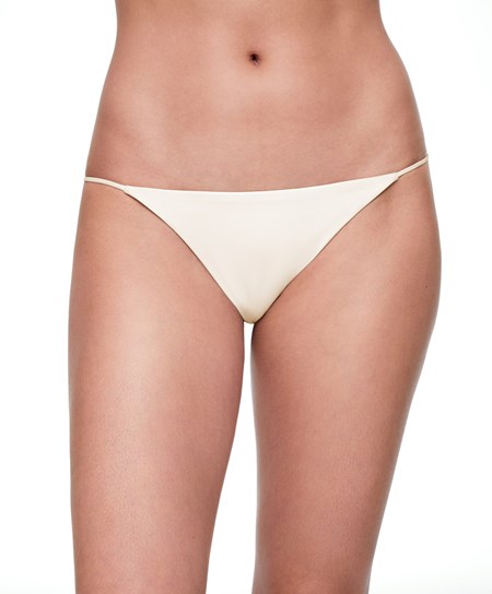 Oysho Z Paskami Medium-coverage Bikini Briefs Ecru | 820461LUR