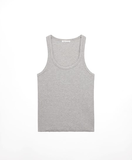 Oysho Żebrowany Vest Top Szare | 947085RQZ