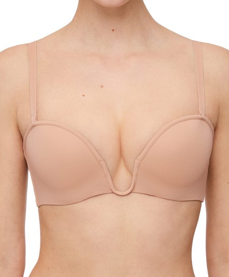 Oysho “u”-neck Removable Straps Bra Beżowe | 825634OTJ